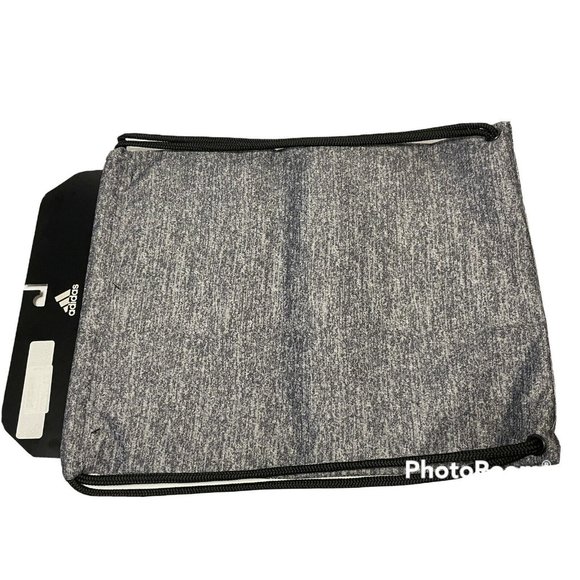 New Adidas Burst II Sackpack Gray Onix String Sports Drawstring Bag Pack - Picture 2 of 6